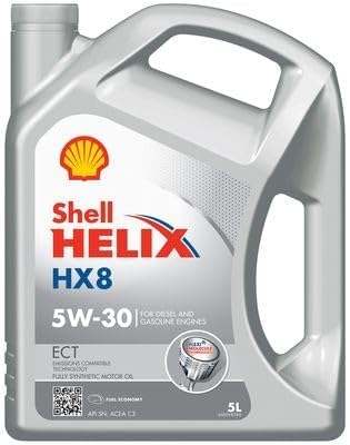 Shell Helix HX8 ECT C3 5W-30 5L | Olio 100% sintetico per motori a benzina e diesel con filtro antiparticolato | Tecnologia Low SAPS | ACEA C3 MB 229.51 BMW LL-04 | Risparmio di carburante