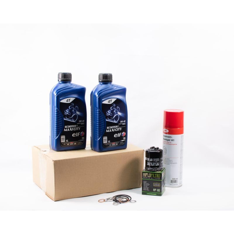 Kit di manutenzione cambio olio standard per DERBI Rambla 300 dal 2010 al 2014 - E.LF SCOOTER 4 MAXI CITY 5w40 2L