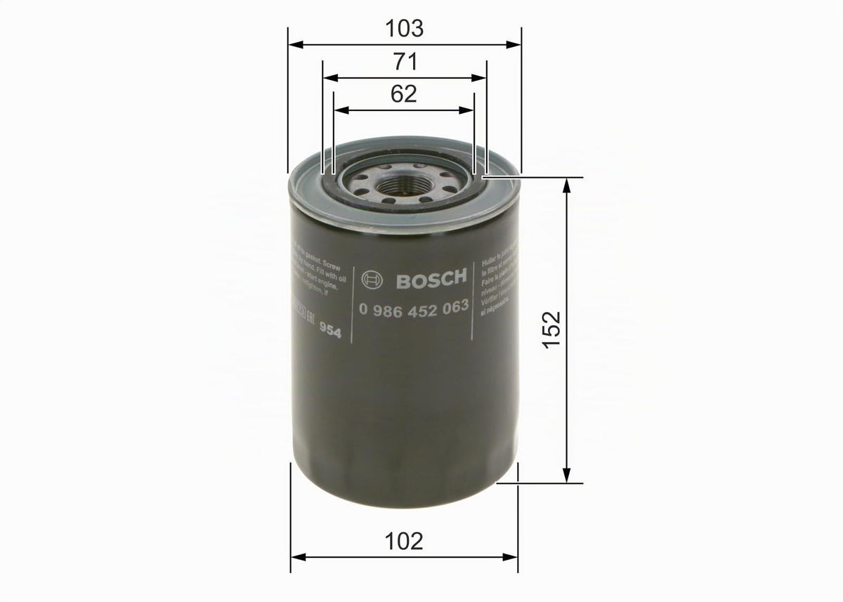 Bosch P2063 - Filtro Olio
