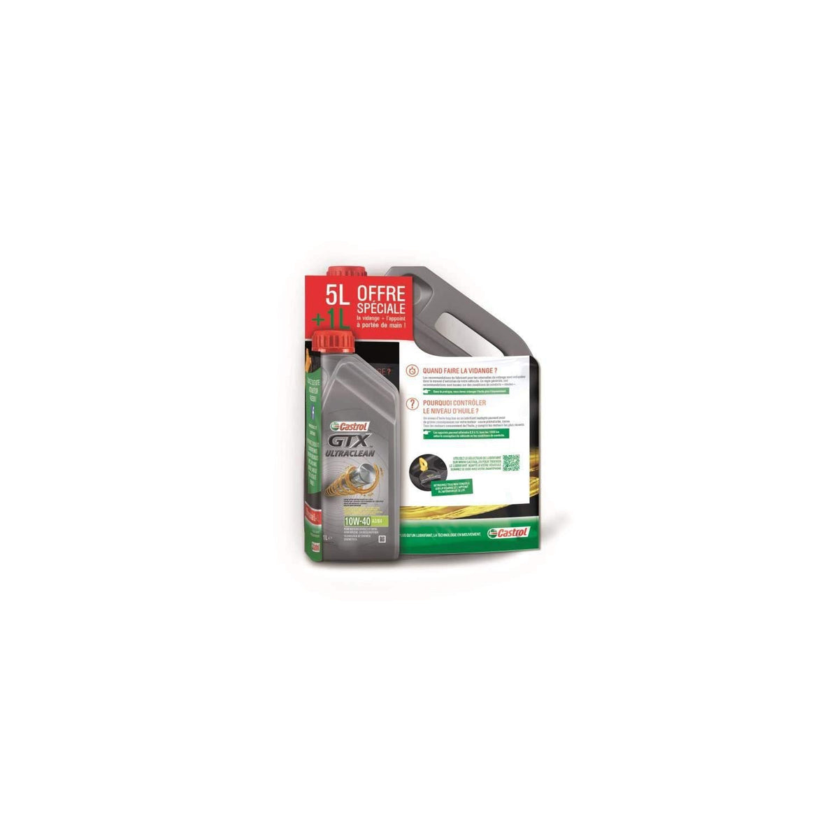 Castrol Olio motore GTX 10W40-5 litri + 1 litro