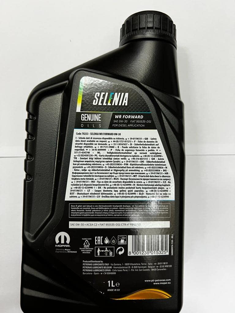 OLIO SELENIA WR FORWARD SAE: 0W30 ACEA C2 EURO 6 LITRI 4