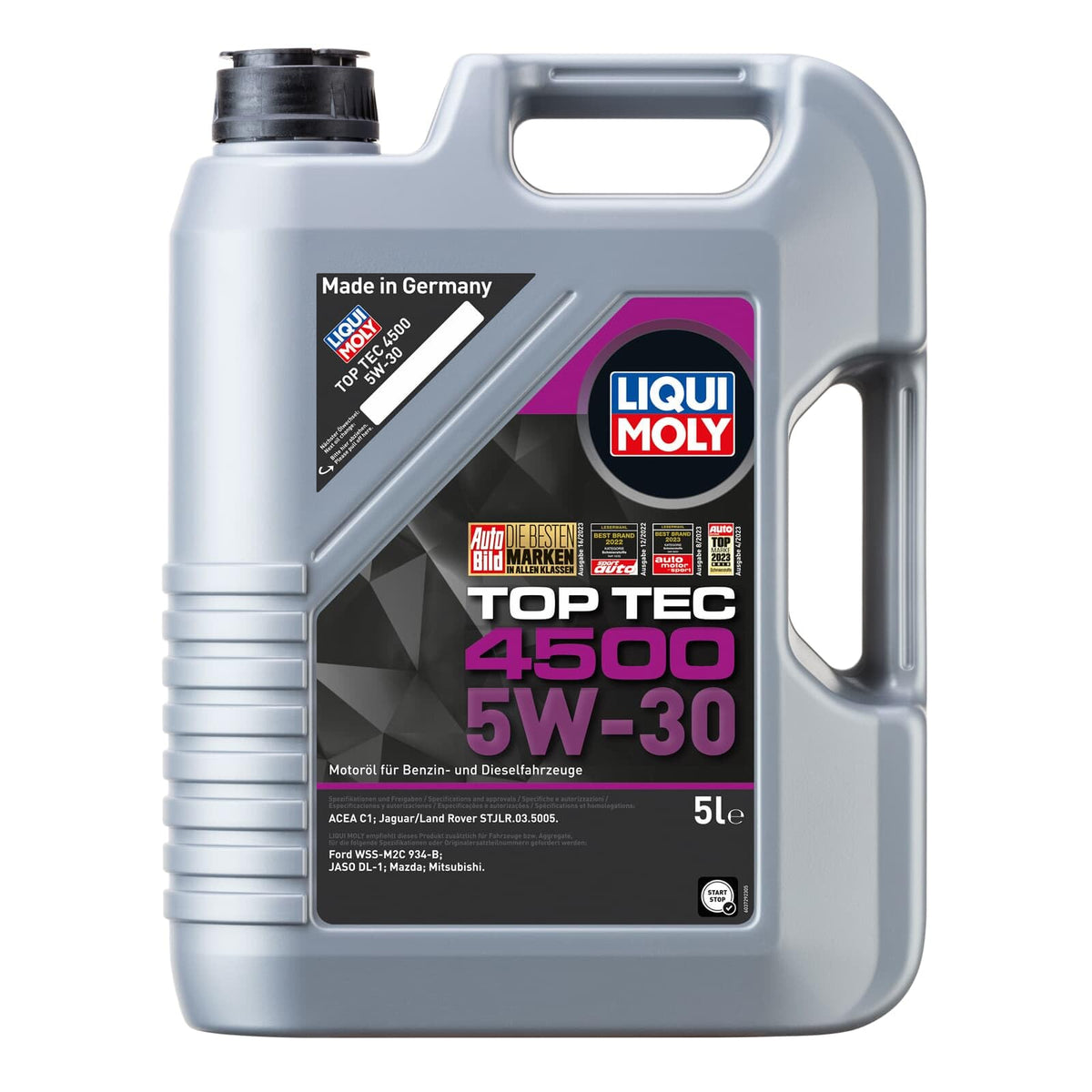 LIQUI MOLY Olio motore Top Tec 5W-30 5 L Compatibilità con PEUGEOT 206 2 volumi/Coda spiovente 2A/C 207 WA, WC 308 I Hatchback 4A, 4C 307 3A/C, CITROËN C3 I Hatchback FC, FN