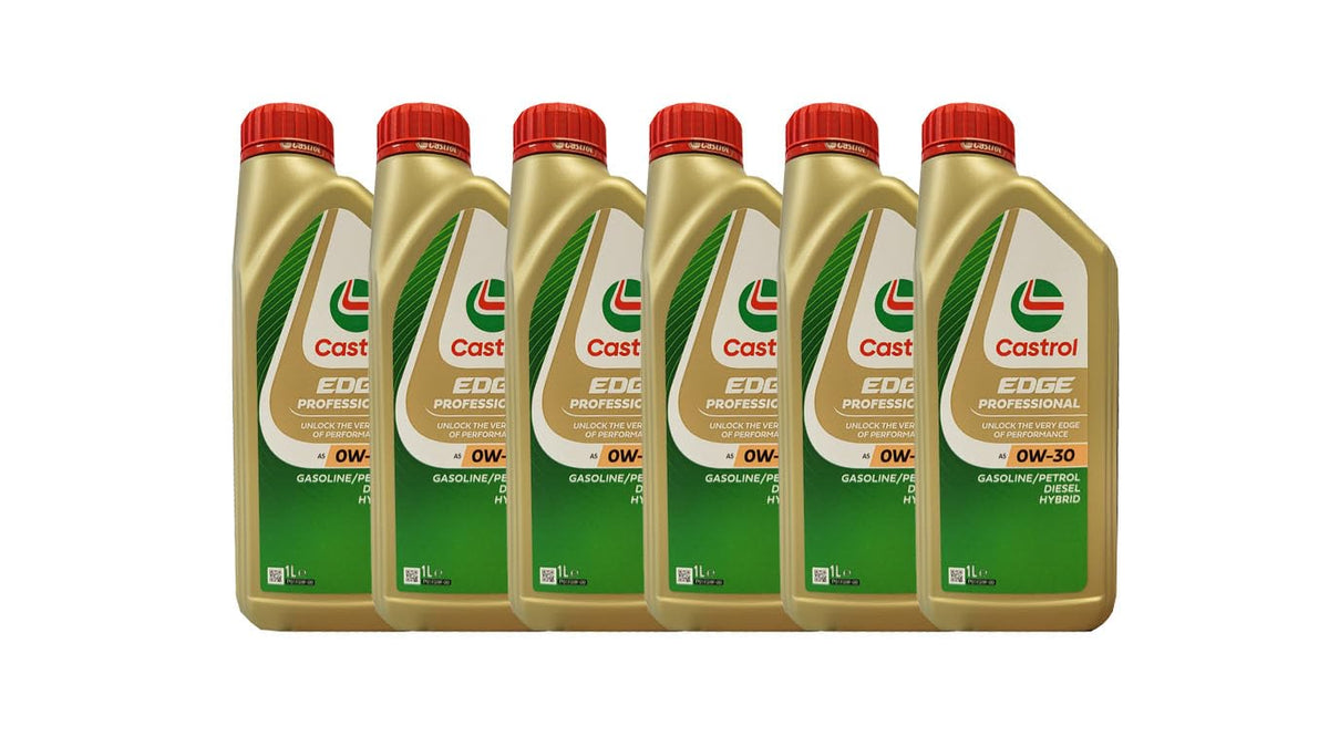Castrol, 6 taniche da 1 l di olio lubrificante Edge Professional A5 0W-30 per Volvo, ACEA A5/B5