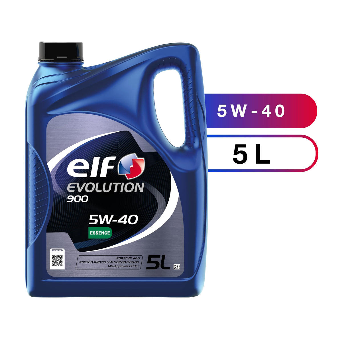 ELF EVOLUTION 900 5W-40, olio motore benzina, 5 litri