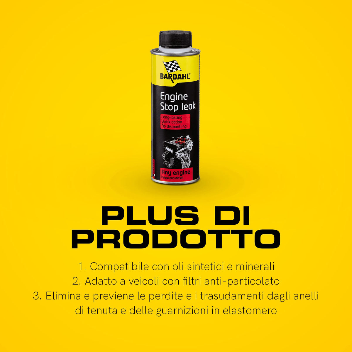 Bardahl 145023 -Silicone Additivo Olio per Auto, Elimina le Perdite dell’Olio Motore, 300 ml