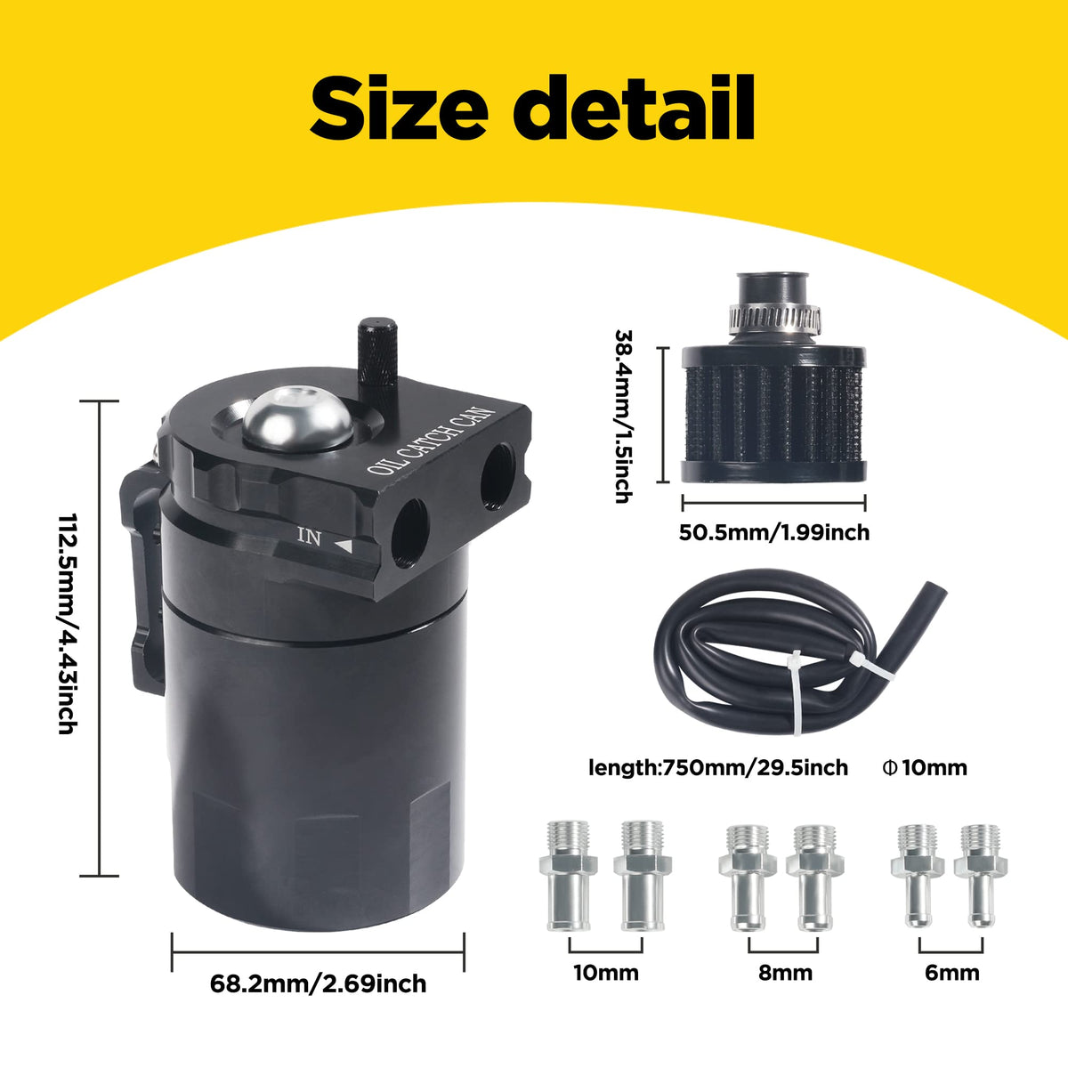 Flaconi Decanter Vapori Olio per Auto,Serbatoio di Raccolta Dell'olio,300ml in Alluminio Serbatoio del Carburante può Serbatoio di Stoccaggio Dell'olio con Filtro Dell'aria,per Una Varietà di Veicoli