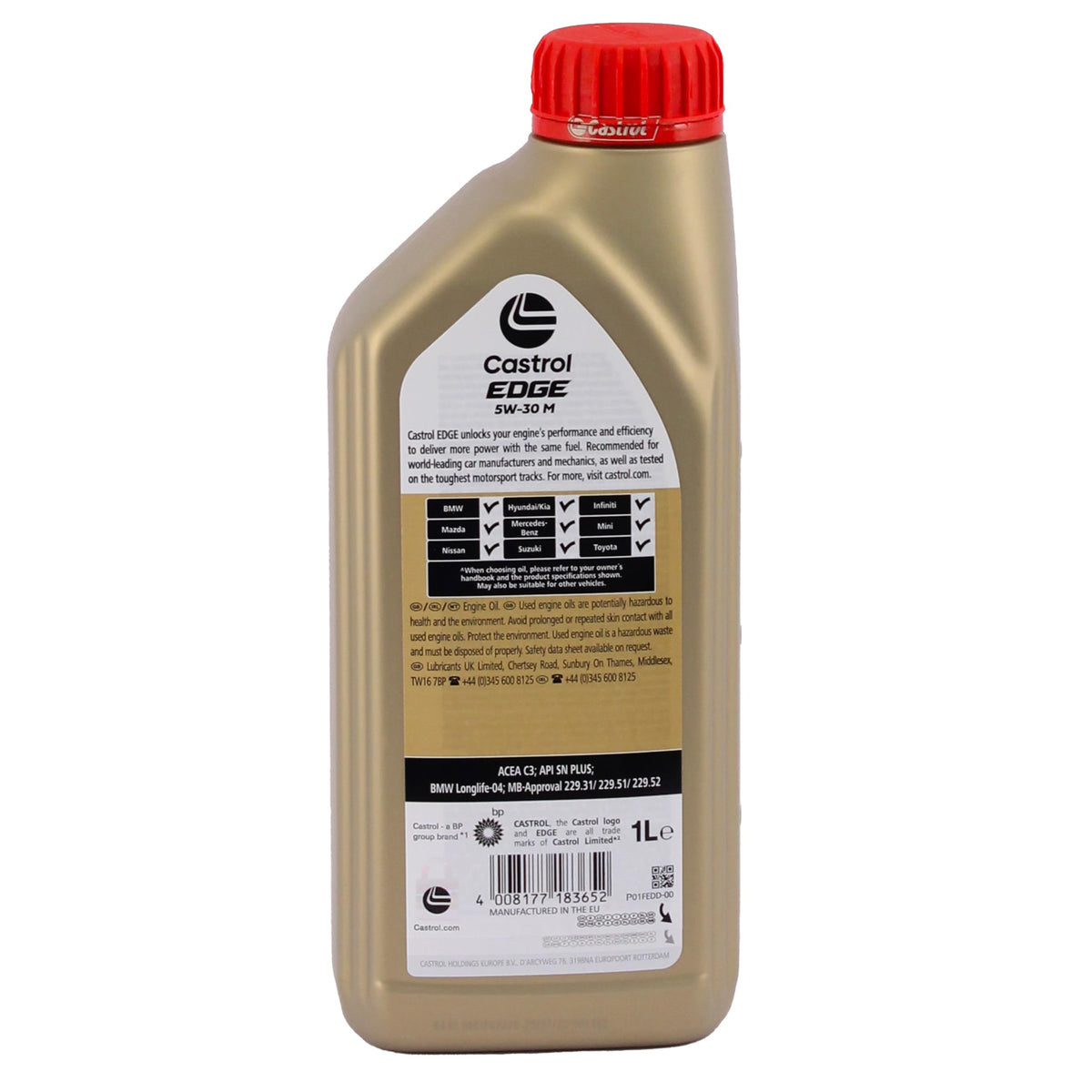 Castrol Edge Professional C1 5W-30 con Titanium FST®, olio motore, 5 flaconi da 1 litro