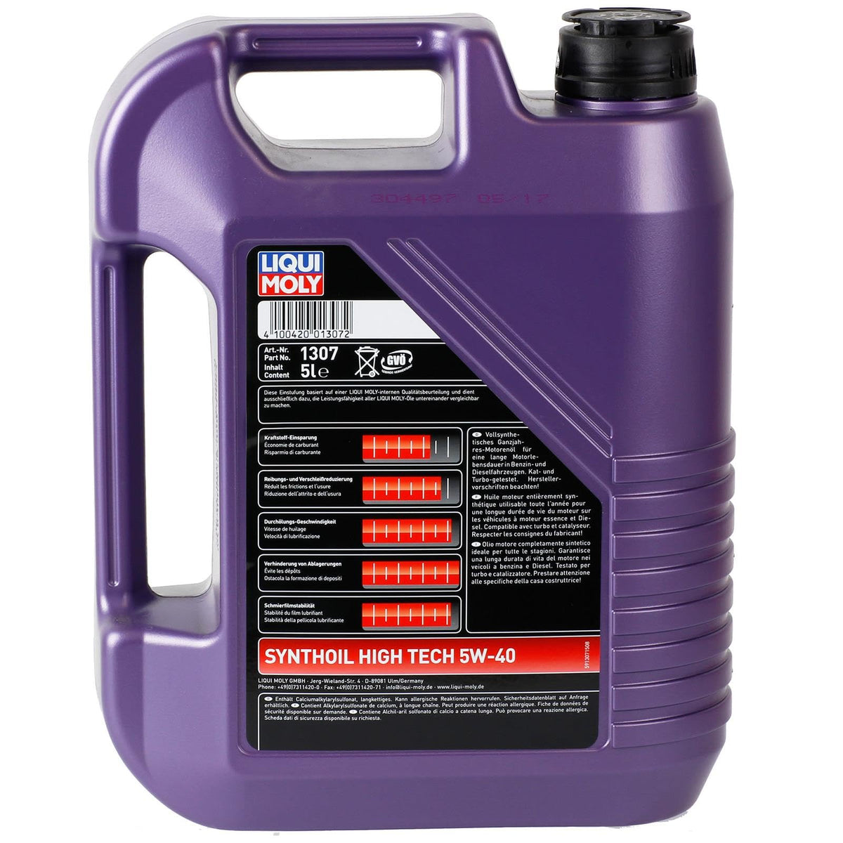 LIQUI MOLY Olio motore Synthoil 5W-40 Olio sintetico 5 L Compatibilità con RENAULT Clio 3 Hatchback BR0/1, CR0/1 Clio 2 BB0/1/2, CB0/1/2 Clio 4 Hatchback BH, PEUGEOT 206 2 volumi/Coda spiovente 2A/C