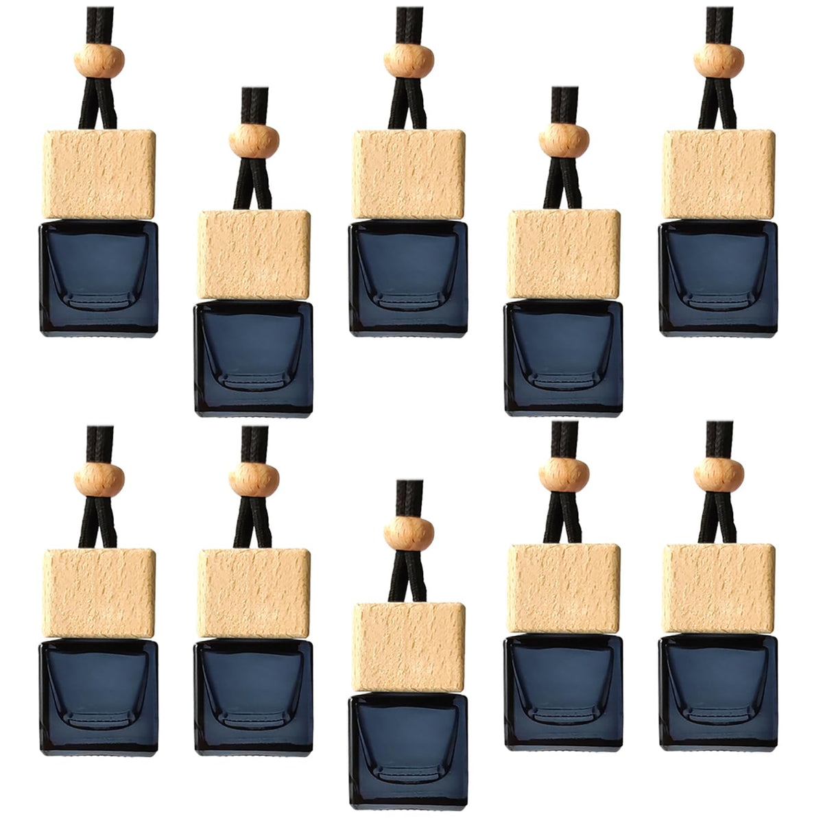 10 pz Vetro Nero Deodorante per Auto Diffusore Auto Vuote Bottiglie di Profumo di Olio Essenziale Auto Appeso Ornamenti Decorazione