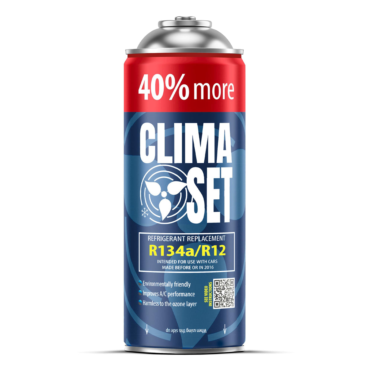 ClimaSet - Gas di ricarica per climatizzatore 3 in 1 r134a, olio, sigillante per perdite XL e gas R134a e tubo flessibile - Kit Ricarica Gas AC - Kit Ricarica Climatizzatore Auto - 470 g