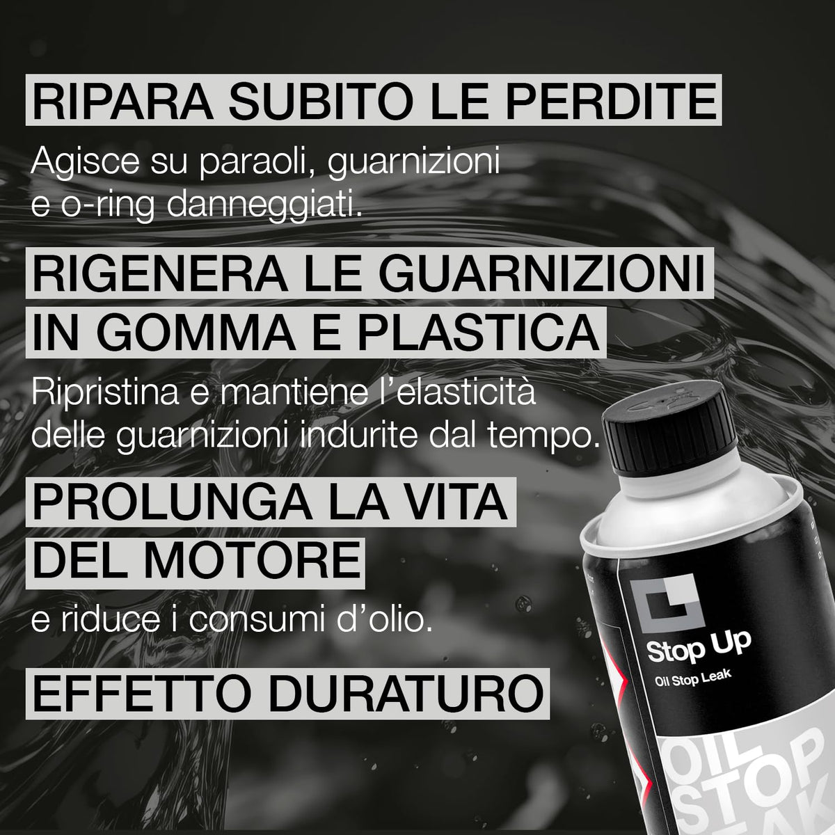 ERRECOM Stop Up, Turafalle per Risolvere Le Perdite di Olio dalle Parti del Motore degli Autoveicoli, Flacone da 250 ml