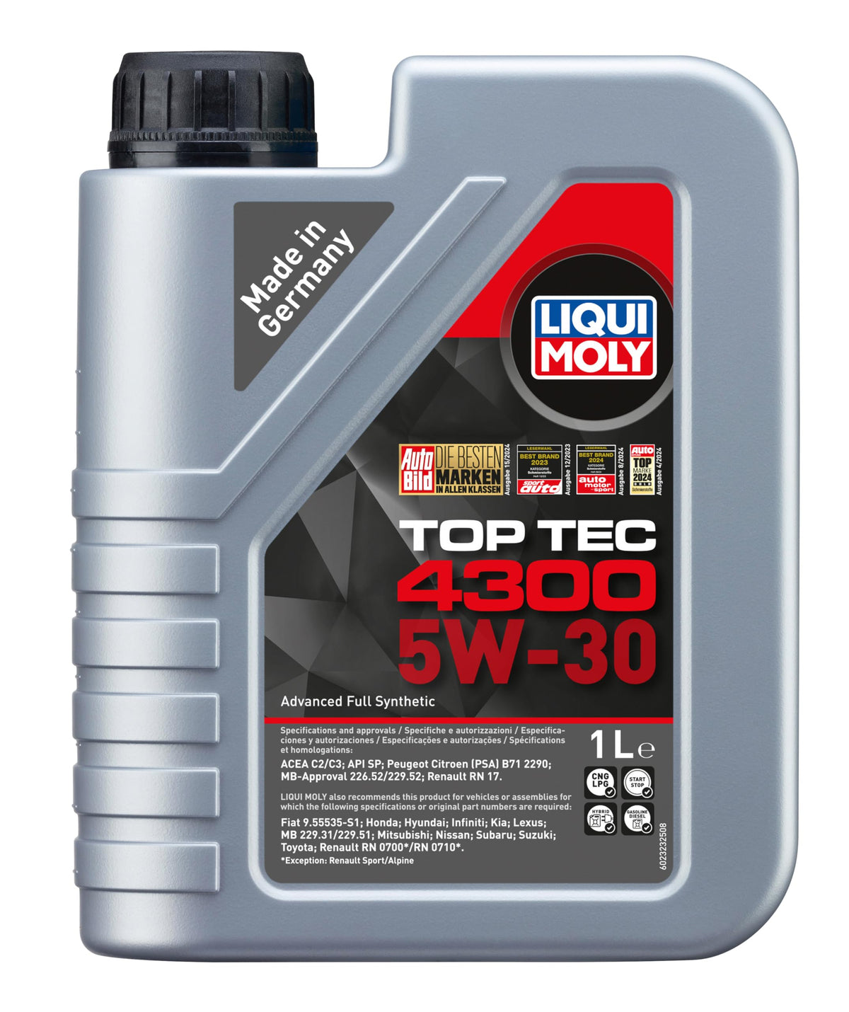LIQUI MOLY | Top Tec 4300 5W-30 | 1 L | Oli motore | Tecnologia sintetica | SKU: 2323