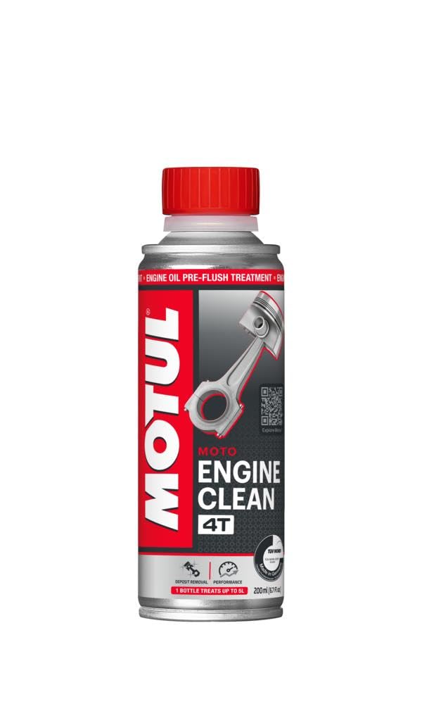 Motul - Detergente per Motore - Additivo Curativo per Motori a 4 Tempi - Riduzione del Consumo di Carburante e dell'Usura - Miglioramento delle Prestazioni - Engine Clean Moto - 200 ml