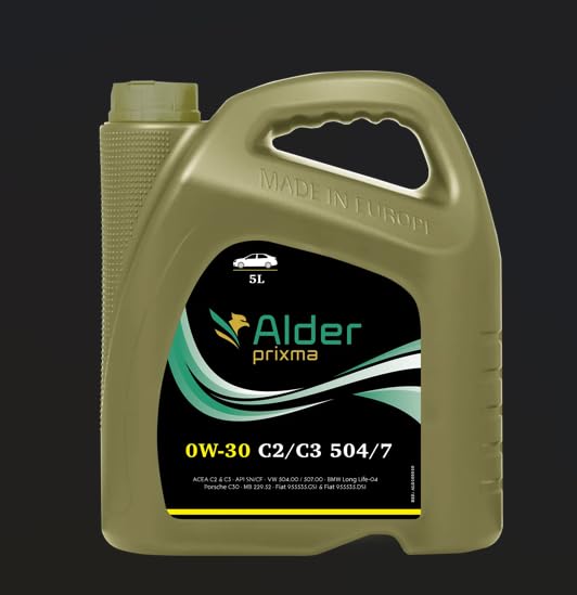 Olio Motore Alder 0w30 Acea C2/C3 -API SN/CF-VW 504.00/507.OO-BM LONG LIFE 04-MB 22952 -PORSC C 30 - FIAT 9.555535 DS1-GS1.Per Diesel e Benzina 5 Litri