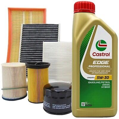 KIT TAGLIANDO 4 FILTRI E 5 LT LITRI OLIO MOTORE ORIGINALE 5W30 COMPATIBILE CON A4 AVANT 2.0 TDI, ALLROAD (B8) (B9)