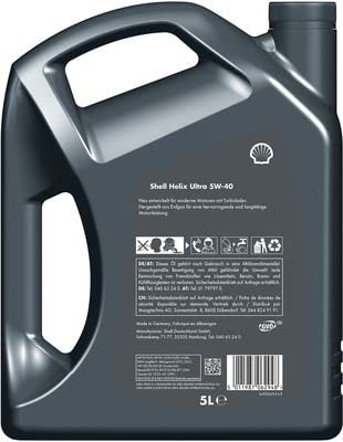 SHELL Olio motore Helix Ultra 5W-40 1 L Compatibilità con RENAULT Clio III Hatchback BR0/1, CR0/1 CLIO II BB0/1/2, CB0/1/2, PEUGEOT 206 2 volumi/Coda spiovente 2A/C 207 WA, WC 208 I Hatchback CA, CC