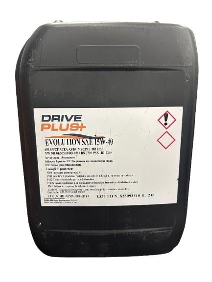Drive+ Olio Motore 15W-40 A3/B4, Performance API SM/SL/CF/CF-4, 20 Litri
