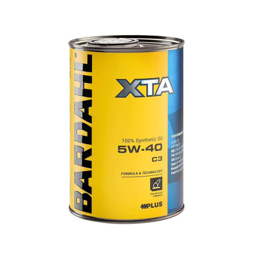 Bardahl - XTA C3 5W-40 - Olio Motore per Auto, Lubrificante per Vetture Benzina e Diesel Equipaggiate di DPF o FAP, Pulisce gli Organi del Motore, con Formula Anti-Usura, 1 L