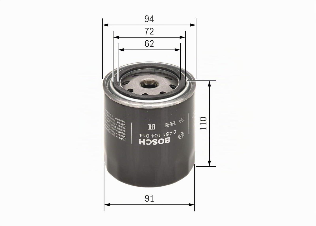 Bosch P4014 - Filtro Olio
