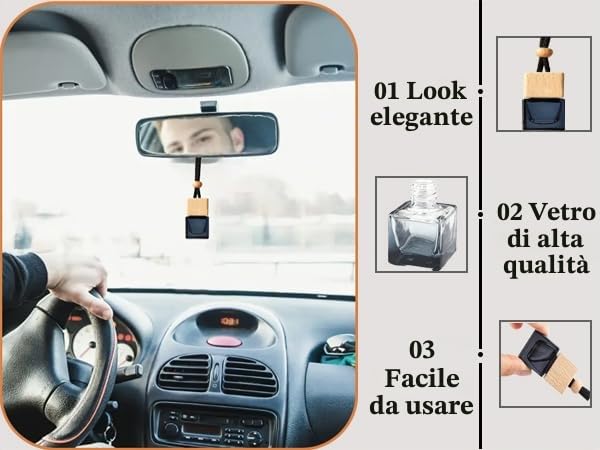 10 pz Vetro Nero Deodorante per Auto Diffusore Auto Vuote Bottiglie di Profumo di Olio Essenziale Auto Appeso Ornamenti Decorazione