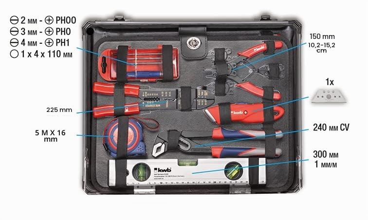 KWB 370780 Valigetta Utensili In Alluminio, 129 Pezzi