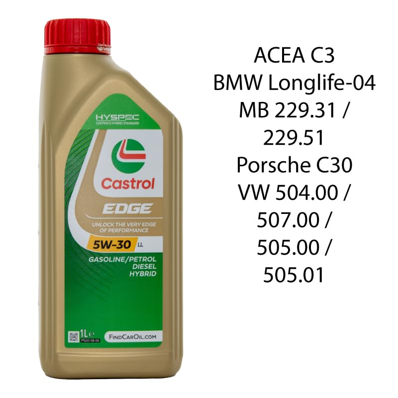 Kit tagliando 3 filtri + 5 L olio Edge 5W30 LL per Volkswagen Golf 6 VI 1.6 benzina,BGU/BSE/BSF