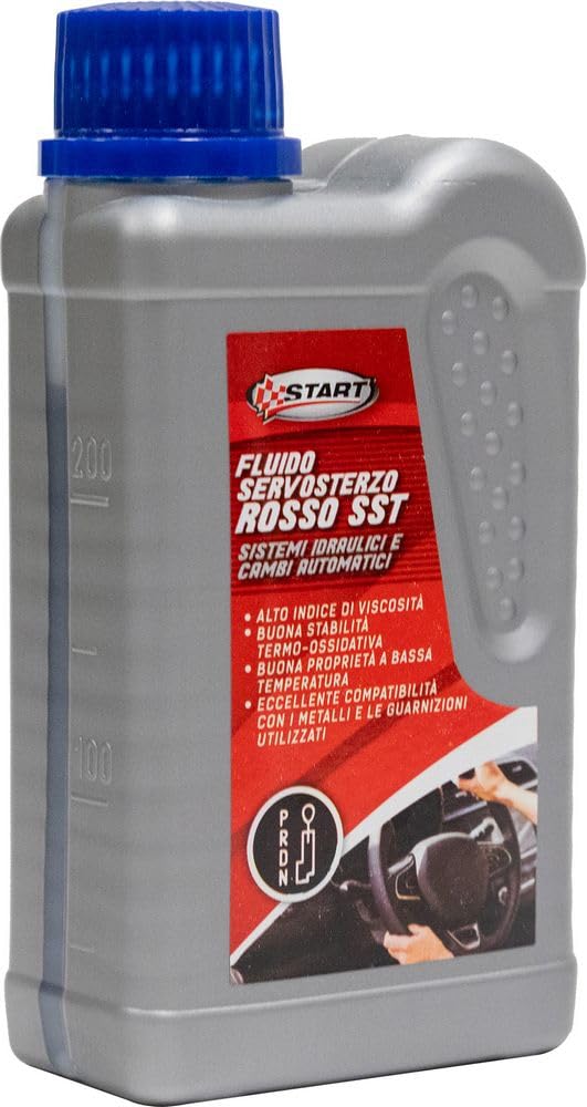 Start Fluido Servosterzo Rosso SST 250 ml – Olio Idraulico per Sterzo, Lubrificante Protettivo Antiusura, Additivo per Sistemi Idraulici Auto, Protezione e Prestazioni Durature