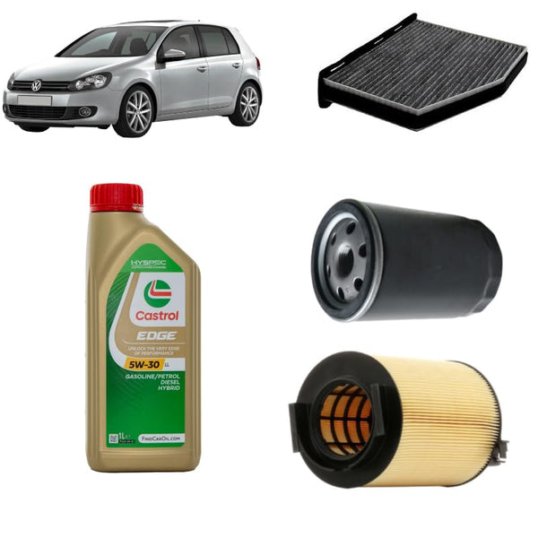 Kit tagliando 3 filtri + 5 L olio Edge 5W30 LL per Volkswagen Golf 6 VI 1.6 benzina,BGU/BSE/BSF