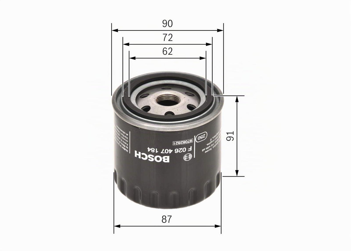 Bosch P7184 - Filtro Olio