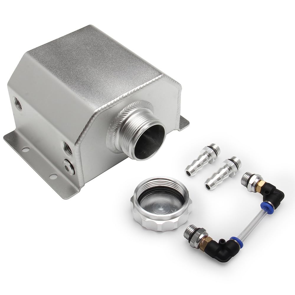 Shkalacar Serbatoio del radiatore del Liquido di Raffreddamento per Auto in Alluminio da 2 Litri Serbatoi di sfiato dell'olio universali con Tappo di Scarico