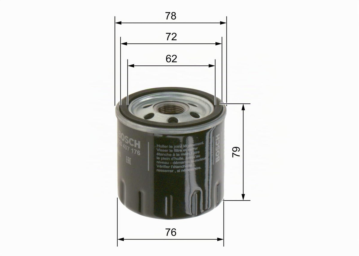Bosch P7176 - Filtro Olio