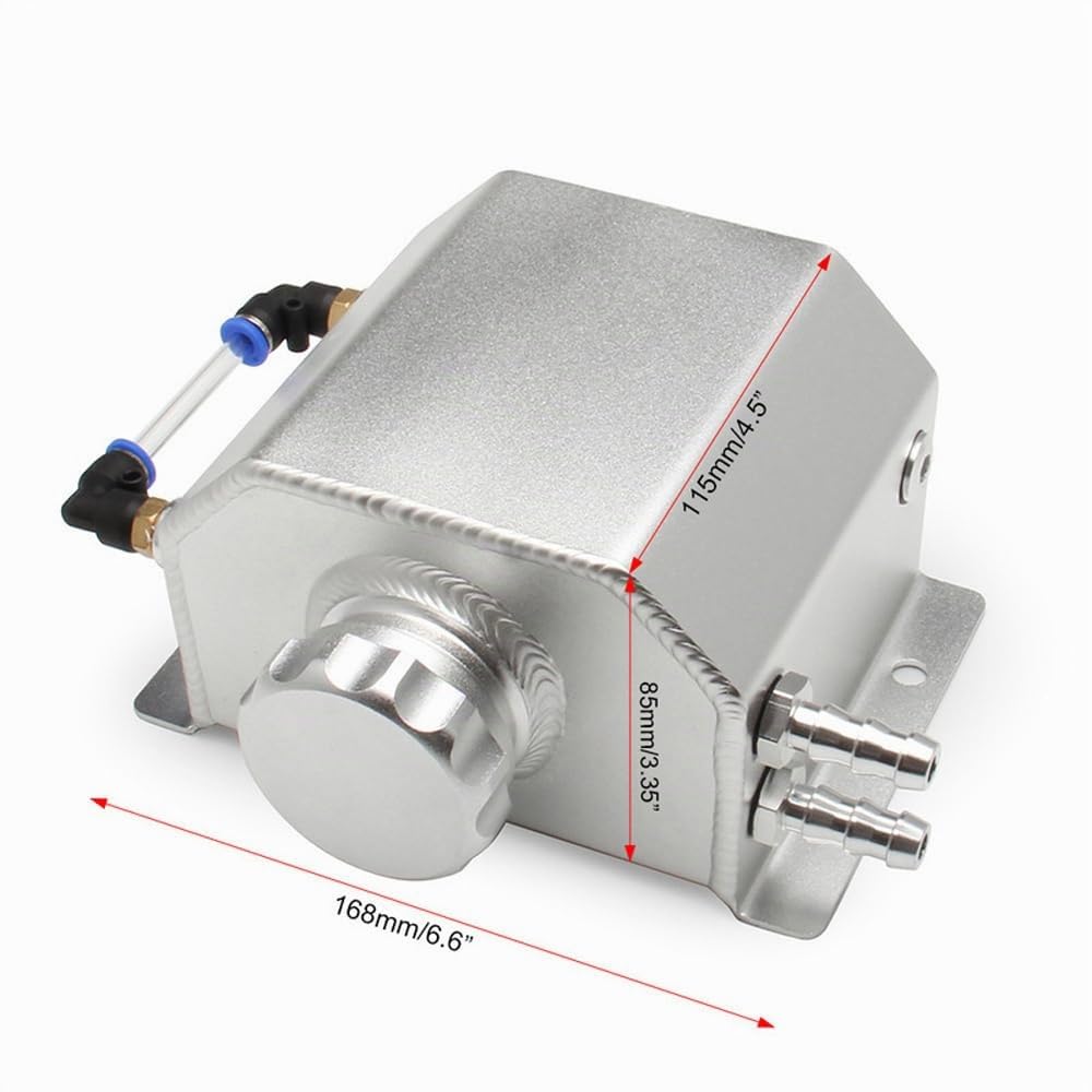 Shkalacar Serbatoio del radiatore del Liquido di Raffreddamento per Auto in Alluminio da 2 Litri Serbatoi di sfiato dell'olio universali con Tappo di Scarico