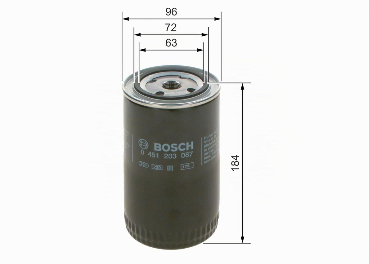 Bosch P3087 - Filtro Olio