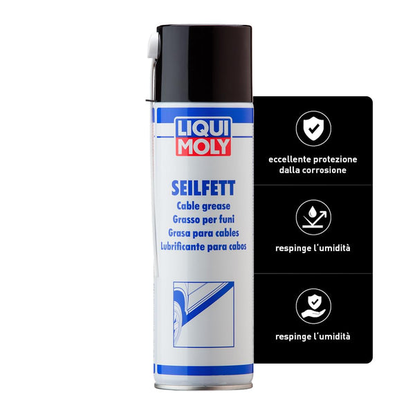 LIQUI MOLY Grasso per funi (Spray), 500 ml, Lubrificazione grasso, Protezione del corpo, Protezione sottoscocca, SKU: 6135