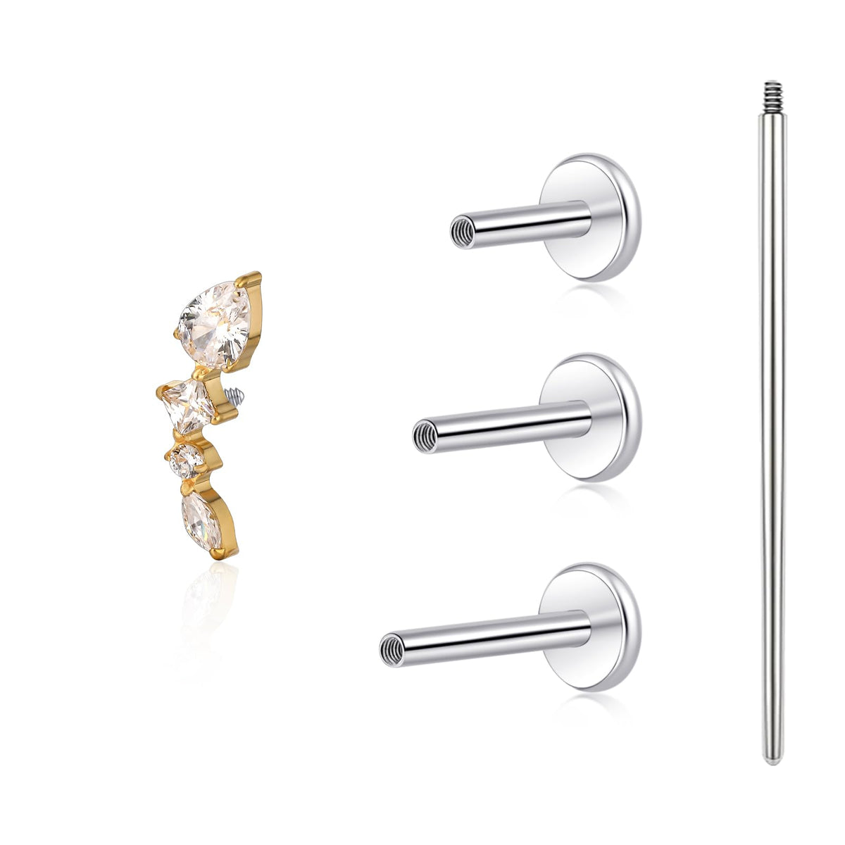 limerencia 18G Piercing al Corpo in Titanio,Piercing Labret per Donna Uomo,Helix Piercing con 6mm,8mm,10mm,per Trago, Elice, Naso,Cartilagine e Labbro