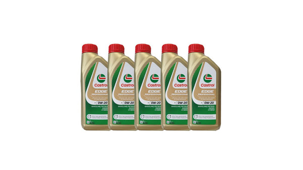 5 confezioni da 1 L di olio per motore Castrol EDGE Professional, 0W-20