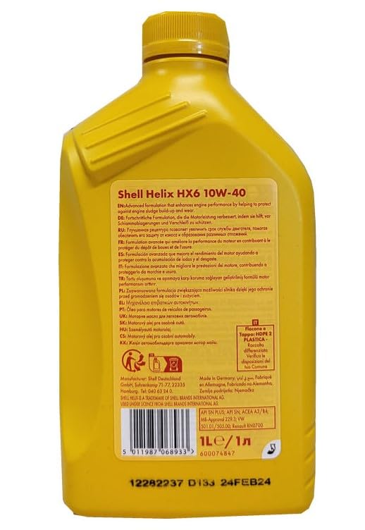 Shell Helix Ultra HX6 10W-40 2x1 Liter Motoröl