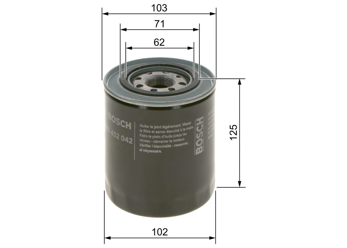 Bosch P2042 - Filtro Olio