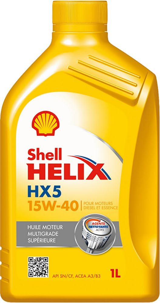 SHELL Olio motore Helix 15W-40 Olio minerale 1 L Compatibilità con RENAULT Clio III Hatchback BR0/1, CR0/1 CLIO II BB0/1/2, CB0/1/2, PEUGEOT 206 2 volumi/Coda spiovente 2A/C 207 WA, WC 307 3A/C