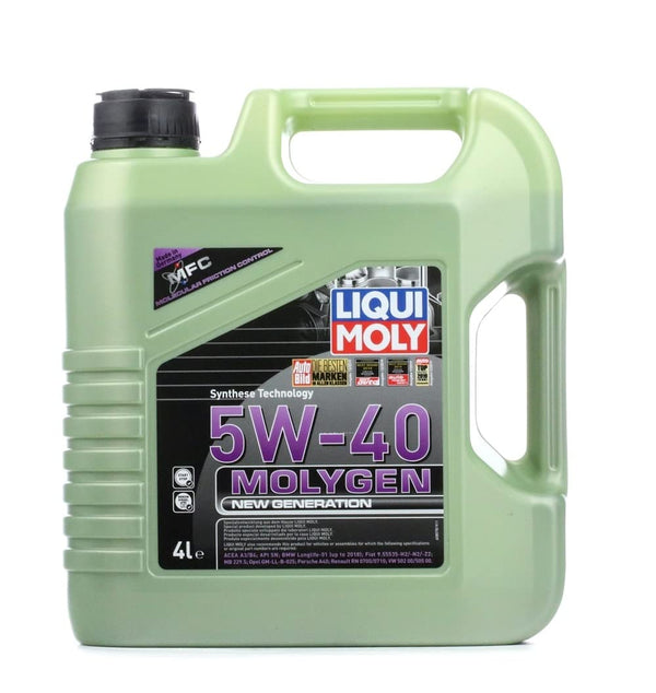 LIQUI MOLY Olio motore Molygen 5W-40 4 L Compatibilità con RENAULT Clio 3 Hatchback BR0/1, CR0/1 Clio 2 BB0/1/2, CB0/1/2 Clio 4 Hatchback BH, PEUGEOT 206 2 volumi/Coda spiovente 2A/C 207 WA, WC