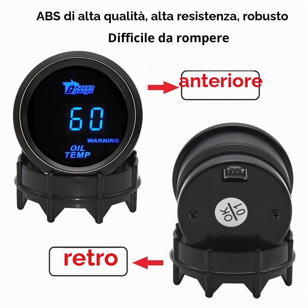 MOCNT Manometro Temperatura Olio 2" 52mm Indicatore Calibro Temperatura
