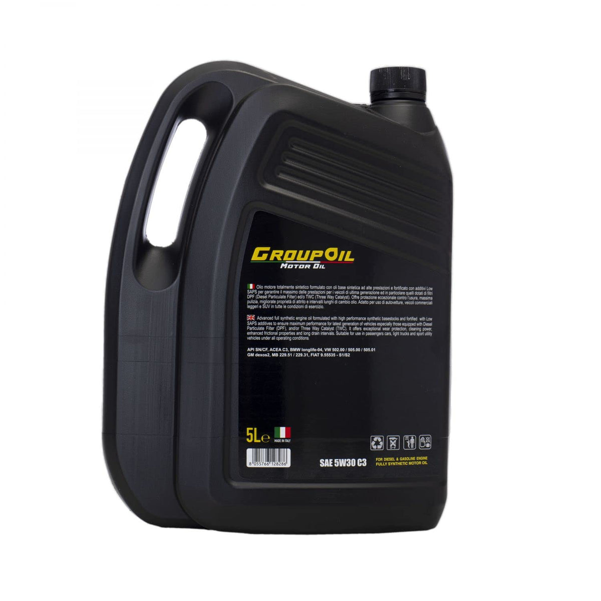 Lubrificanti GROUPOIL 5W30 ACEA C3 1x5L- Olio motore totalmente sintetico formulato con oli base sintetica ad alte prestazioni - 100% made in Italy