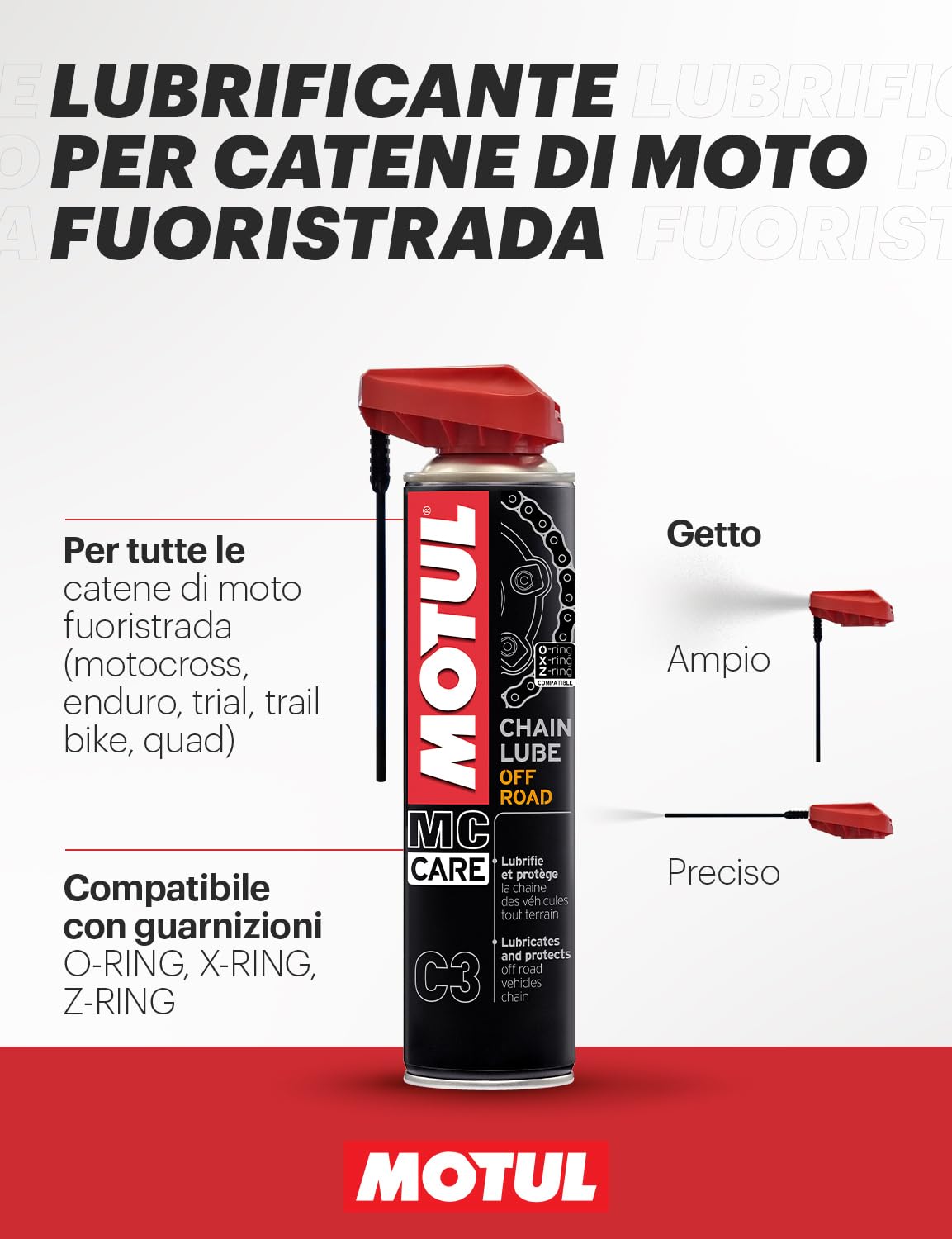 Motul MC Care C3 Chain Lube Off Road Catena Spray 400 ml,150x20x10v
