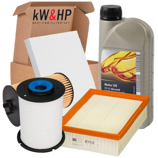 KIT TAGLIANDO 4 FILTRI E 5LT OLIO ORIGINALE 5W30 PER ZAFIRA, MOKKA, MOKKA X 1.6 CDTI DIESEL