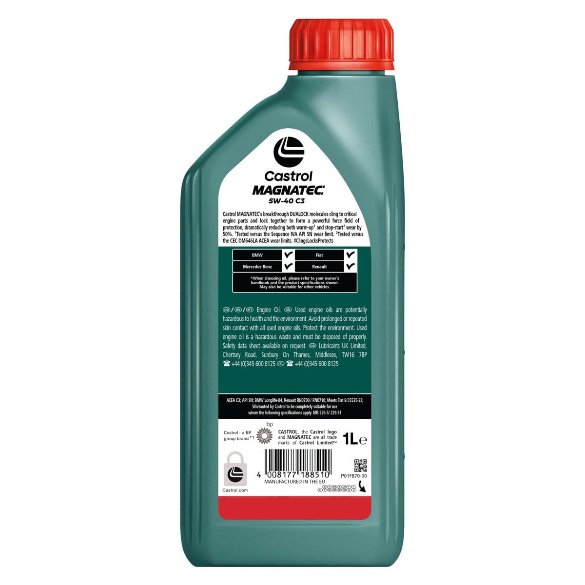 Castrol OLIO LUBRIFICANTE PER MOTORE MAGNATEC 5W-40 C3 4L
