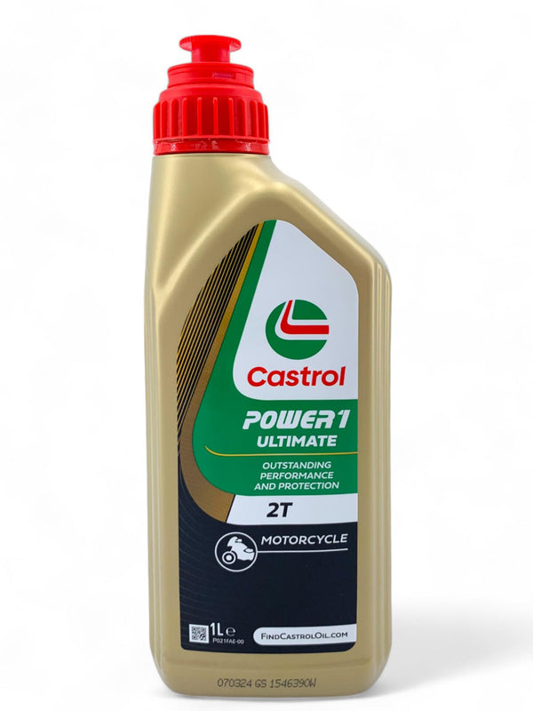 Olio motore moto e scooter lubrificante Castrol Power 1 Ultimate 2T con Portachiavi Cavatappi conf. 5x1lt