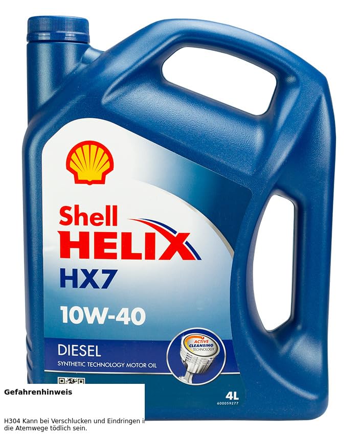 SHELL Helix Olio Motore, 10W-40, olio parzialmente sintetico, olio motore, 4 l