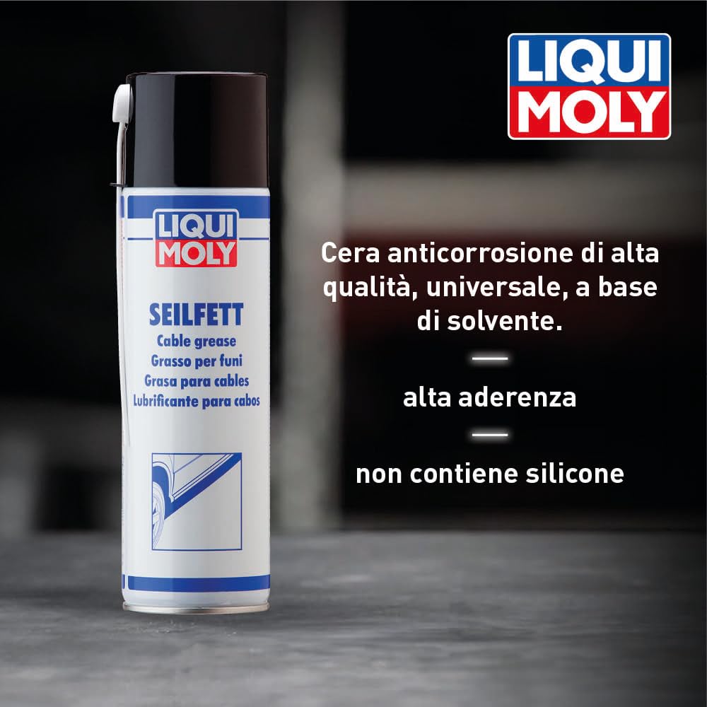 LIQUI MOLY Grasso per funi (Spray), 500 ml, Lubrificazione grasso, Protezione del corpo, Protezione sottoscocca, SKU: 6135