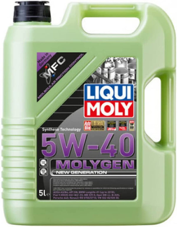 LIQUI MOLY Olio motore Molygen 5W-40 5 L Compatibilità con RENAULT Clio 3 Hatchback BR0/1, CR0/1 Clio 2 BB0/1/2, CB0/1/2 Clio 4 Hatchback BH, PEUGEOT 206 2 volumi/Coda spiovente 2A/C 207 WA, WC