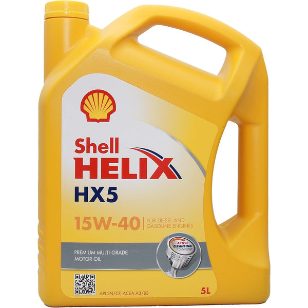 SHELL Olio motore Helix 15W-40 Olio minerale 5 L Compatibilità con RENAULT Clio 3 Hatchback BR0/1, CR0/1 Clio 2 BB0/1/2, CB0/1/2, PEUGEOT 206 2 volumi/Coda spiovente 2A/C 207 WA, WC 307 3A/C